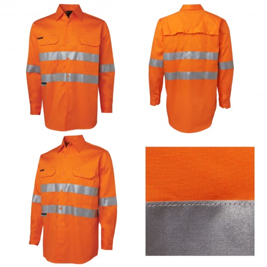 Orange Cotton Hi Vis Work Shirts Alt